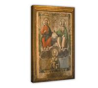 The Holy Trinity And Saint Nicholas Canvas Art Poster And Wall Art Picture Print Modern Family Bedroom Decor Frame 24x36inch(60x90cm)