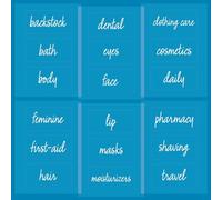 The Home Edit by iDesign 18-Piece Pre-printed Handwritten Script Clear Labels for Bathroom and Laundry