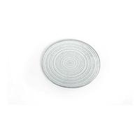 The Home Fusion Company 10cm Mirrored Round Glitter Glass Coaster Candle Plate Silver Swirl Wedding