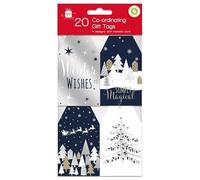 The Home Fusion Company 20 Christmas/Xmas Gift Tags Silver, Gold, Midnight Blue, Red Contemporary Design