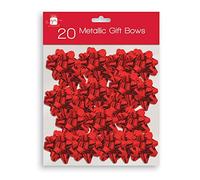 The Home Fusion Company 20 Luxury Metallic Bows Xmas Birthday Present Gift Bows Silver Red Gold Or Mixed