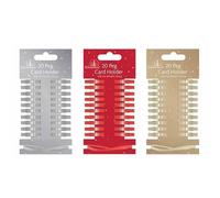 The Home Fusion Company 20 x Gold, Silver Or Red Pegs Christmas Xmas Card Holders String Art Craft Decoration