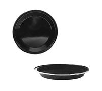 The Home Fusion Company Black Enamel Camping Plate 24cm Outdoor Dining Hiking Fishing Festivals