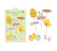 The Home Fusion Company Children's Easter Egg Hunt Kit 5 Signs 20 Bunny Feet & 10 Clue Cards Game Fun