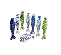 The Home Fusion Company Fish Nautical Light Pull Handle Ceramic Cord Pull for Bathroom Lighting Blinds Curtains Ceilings Fans