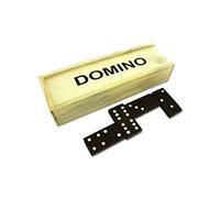 The Home Fusion Company Wooden Domino Box Toy Game Set 28 Travel Dominoes Ideal Children Kids Adults