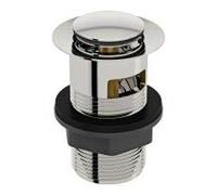 The Home Store | Chrome Unslotted Click Clack Basin Sink Tap Push Button Waste Disc Pop Up Plug