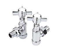 The Home Strore Traditional Luxury Chrome Angled Towel Rail Radiator Valves Tap Solid Brass
