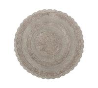 The Home Talk Cotton Crochet Bath Mat, Rug for Spa, Washbasin, Shower, Kitchen and Living Room, Water Absorbent Bedding, Warm and Soft Rugs, Bathroom Accessories, 91.4 cm Round, Taupe