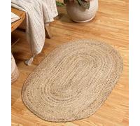 The Home Talk Handcrafted Braided Jute Rug 60x90 cm | Oval Doormat for Porch, Kitchen, Meditation & Study Room | Small Artisanal Mat - Perfect for Rustic Home Décor