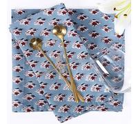 The Home Talk Printed Table Napkins -Cotton Linen Blend Dinner Cloth Napkins for Parties,Dinners, Weddings, Cocktail&Christmas Décor|Soft,Reusable&Machine Washable|18 x 18 Inches (6, Multicolor 1)