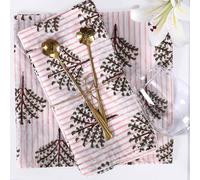 The Home Talk Printed Table Napkins -Cotton Linen Blend Dinner Cloth Napkins for Parties,Dinners, Weddings, Cocktail&Christmas Décor|Soft,Reusable&Machine Washable|18 x 18 Inches (6, Palm)