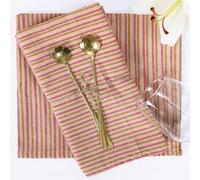 The Home Talk Printed Table Napkins -Cotton Linen Blend Dinner Cloth Napkins for Parties,Dinners, Weddings, Cocktail&Christmas Décor|Soft,Reusable&Machine Washable|18 x 18 Inches (6, Stripes)