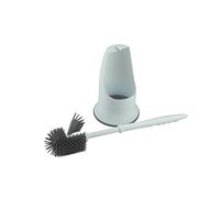 The Home Valet Company Silicone Under Rim Toilet Brush Set - Grey Bristles | Bathroom Accessory | Home Essentials Loo Brush | Silicone Toilet Brush With Holder | Loo Brush and Holder Set
