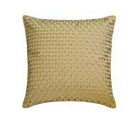 The HomeCentric Beige Gold Cushion Covers Pack of 2, 45x45 cm (18"x18"), Schiffli Embroidered Cushioncases, Decorative Square Throw Pillow Case, Geometric Pattern Contemporary Style - Dots Boudoir