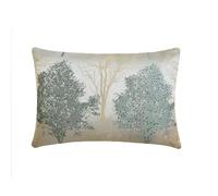 The HomeCentric Blue Decorative Lumbar Cushion Covers 30 x 55 cm | Modern Jacquard Oblong Pillow Cover Tree | Bead Embroidery Pillowcases for Bed, Couch & Sofa, Modern Home Décor - Azure Frost