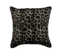 The HomeCentric Decorative Black & Grey Cushion Cover With Zipper, 45x45 cm (18x18 inch) Faux Leather & Suede Cushioncases, Cushion Covers with Leopard Spots, Animal Patterned - Spotted Wild