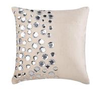 The HomeCentric Decorative Cushion Covers 35 x 35 cm Ivory, Velvet Throw Cushion Covers, Cushion Covers, Modern Throw Pillow Covers - Crystal Moonstone