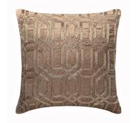 The HomeCentric Decorative Gold Throw Cushion Covers, 65x65 Square Velvet Gold Embroidered Throw Cushions Cover Gold Cushion Covers Pack of 2, 65x65 cm (26"x26"), Geometric Pillow - Turkish Golden