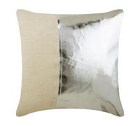 The HomeCentric Decorative Grey Cushion Covers Pack of 2, 45x45 cm Faux Leather Square Pillow Covers for Sofa, Couch, Bed, Contemporary Patchwork Luxury Cushion Cover - Better Half Charcoal Silver