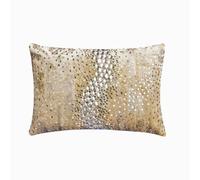 The HomeCentric Decorative Ivory & Gold 30x35 cm (12"x14") Lumbar Cushion Covers, Velvet Foil & Crystal Embroidery Lumbar Cushion Covers, Abstract Pattern Modern Style - Crisiant