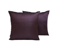 The HomeCentric Decorative Plain Cushion Cover Dark Plum Pack of 2, 60x60 cm (24"x24") Cushion Covers, Art Silk Plain & Solid Pillow Case For Sofa, Solid Modern Style - Dark Plum Luxury