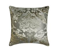 The HomeCentric Decorative Silver & Grey 45x45 cm (18"x18") Cushion Covers, Velvet Damask Cushion Covers, Damask Pattern Modern Style - Ellis