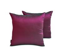 The HomeCentric Decorative Toss Cushion Cover Fuchsia & Green Pack of 2, 45x45 cm (18"x18") Silk Solid Sofa Cushion Covers For Hotels, living, Bed Room, Modern Style - Fuchsia Green Luxury