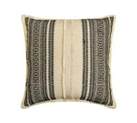 The HomeCentric Decorative Toss Cushion Covers Black 60x60 cm (24"x24") Jacquard Boho, Lace, Embroidery, Moroccan Pillow Covers For Sofa, Abstract Contemporary Style - Casablanca Dream