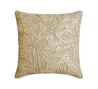 The HomeCentric Ecru Accent Cushions, Mother Of Pearls & Jute Leaf Tropical Theme 40x40 cm (16x16 inch) Cushion Covers Decorative, Cotton Linen Cushions Cover, Floral Contemporary - Pearl Divine