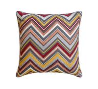 The HomeCentric Fall Décor Throw Cushion Covers Burgundy 50x50 cm (20"x20") Velvet Cut Velvet, Chevron, Burgundy Pillow Covers, Chevron Modern Style - Amber Chevron