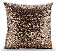 The HomeCentric Gold Cushions Cover, Modern Solid Cushion Covers, Cushion Covers 30x30 cm (12x12 inch), Art Silk Square Throw Cushions Cover, Metallic Sequins Cushion Cases - Shocker Gold