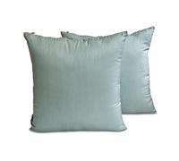 The HomeCentric Plain Cushion Covers Dusky Blue Pack of 2, 30x30 cm (12"x12") Accent Cushion Covers, Art Silk Plain, Solid Accent Cushion Covers, Solid Pattern Modern Style - Dusky Blue