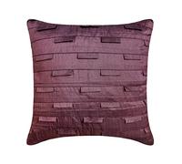 The HomeCentric Plum Accent 60x60 cm (24x24 inch) Cushion Cover, Pintucks Textured Throw Cushions cover, Home Decor Decorative, Square Silk Pillow Cover, Modern Silk Pillowcase - Plum Ocean