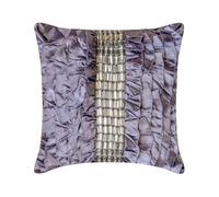 The HomeCentric Purple Cushions Cover, Vintage Style Ruffles With Crystals Shabby Chic Cushion Covers, 35x35 cm (14x14 inch) Throw Cushion Cover, Square Satin Cushioncase Modern - Diamonds N Dreams