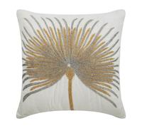 The HomeCentric White Cushion Cover, Silver and Gold Beaded Tree Sparkly Cushion Cover 50x50 cm (20x20 inch), Decorative Square Silk Throw Pillow Cover with Hidden Zipper - Love Grows On Trees