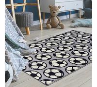 The Homemaker Rugs Collection Printed Football Rug Grey