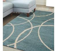 Modern Style Rugs Cosy Shaggy Bubble Design Soft Blue Rug, High Pile Rugs for Living Room, Bedside, 120x170cm (4ft x 5ft 7 inch)