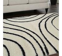 The Homemaker Rugs Collection Snug Shaggy Wave Rug Black