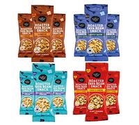 The Honest Bean Co - Roasted Fava Bean Snack 40g x 12, Mixed Case, High Protein, British Beans, Sustainable Snacks, High Fibre, Low Sugar, Vegan Friendly