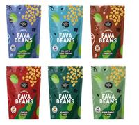 The Honest Bean Co Roasted Fava Bean Variety Pack, Includes Lightly Salted, Sea Salt & Cider Vinegar, BBQ, Chilli Lemon, Seaweed & Miso and Black Garlic & Herb Fava Beans, Multipack 6 x 120 g
