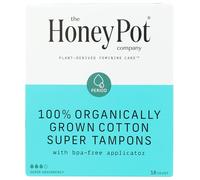 The Honey Pot Company - 100% Organic Super Tampons with Bio-Plastic Applicator Unscented - 18 Count