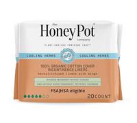 The Honey Pot Company, Herbal-Infused Cotton Incontinence Liners with Wings, 20 Count