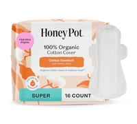 The Honey Pot Company, Non-Herbal Pads with Wings, Organic Super, 16 Count