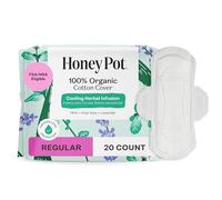 The Honey Pot Company, Organic Regular Herbal-Infused Pads with Wings, 20 Count