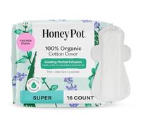The Honey Pot Company, Organic Super Herbal-Infused Pads with Wings, 16 Count