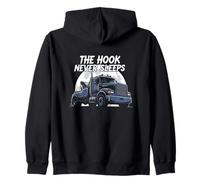 The Hook Never Sleeps Tow Truck Driver Night Operator Zip Hoodie