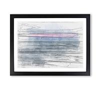 The Horizon In Abstract Modern Art Framed Print | A3 Black Framed Wall Art | Ready to Hang | Abstract Landscape Picture | Living Room Bedroom Lounge Office
