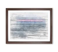The Horizon In Abstract Modern Art Framed Print | A3 Walnut Framed Wall Art | Ready to Hang | Abstract Landscape Picture | Living Room Bedroom Lounge Office