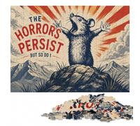 The Horrors Persist But So Do I Poster, Dark Jigsaw Puzzle, 1000 Pieces | Jigsaw Puzzle - defined colour areas for easier piece sorting over several sessions.